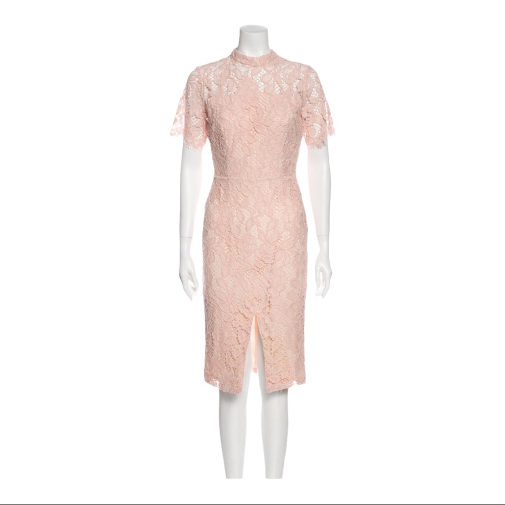 Alexis Blush Pink Ardella Lace Midi Dress M - Picture 3 of 7